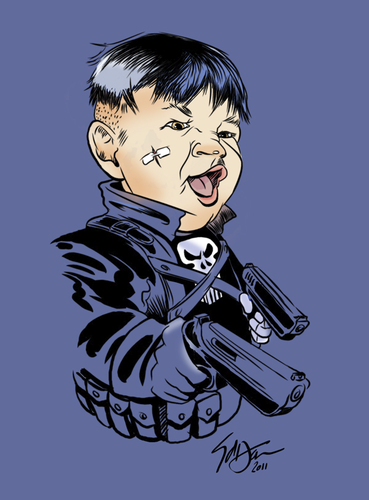 Cartoon: Baby Punisher (medium) by halltoons tagged punisher,frank,castle,comic,kid