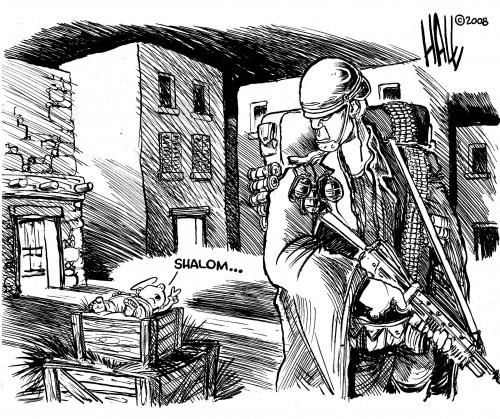 Cartoon: Shalom (medium) by halltoons tagged gaza,palestine,israel,jerusalum,peace,shalom