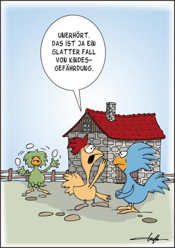 Cartoon: Kindesgefährdung (medium) by luftzone tagged jonglieren,ei,huhn,hühner,bauernhof,tiere,cartoon,humor,fun