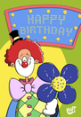 Cartoon: Happy Clown (small) by luftzone tagged card,flower,water,cartoonalarm,cartoon,thomas,luft,luftzone,humor,comic,spaß,lustig,freude,lachen,comedy,lacher,brüller,zeichnung,karikatur,karte,geburtstag,clown,zirkus,happy,birthday,blume,wasser,spritzen,bunt,farbig,fliege,kariert,karo,zylinder