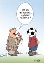 Cartoon: Nichts als Fußball im Kopf. (small) by luftzone tagged cartoon man fußball football soccer reporter rasen kopf