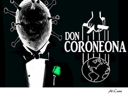 Cartoon: DON CORONEONA (medium) by Al-Cane tagged corona,virus