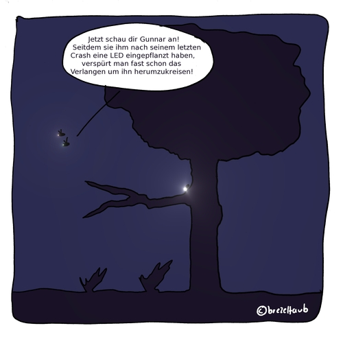 Cartoon: Glühwürmchen-LED (medium) by brezeltaub tagged led,glühwürmchen,leuchtkraft,kreisen