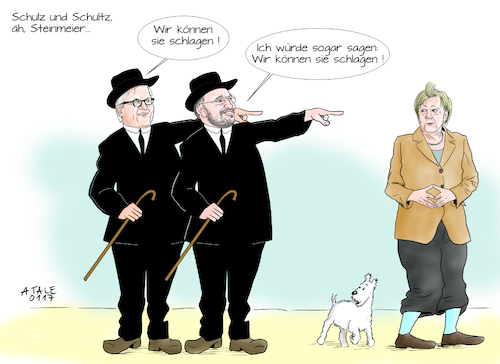 Cartoon: Schulz und Steinmeier (medium) by Ago tagged spd,kanzlerkandidat,martin,schulz,herausforderer,angela,merkel,cdu,kanzlerin,steinmeier,bundespräsident,aufwind,chanchen,bundestagswahl,2017,deutschland,euphorie,anhänger,sozialdemokraten,rückzug,gabriel,parodie,tim,struppi,schulze,schultze,comic,karikatur,cartoon,illustration,tale,agostino,natale,spd,kanzlerkandidat,martin,schulz,herausforderer,angela,merkel,cdu,kanzlerin,steinmeier,bundespräsident,aufwind,chanchen,bundestagswahl,2017,deutschland,euphorie,anhänger,sozialdemokraten,rückzug,gabriel,parodie,tim,struppi,schulze,schultze,comic,karikatur,cartoon,illustration,tale,agostino,natale