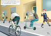 Cartoon: Helmpflicht (small) by Ago tagged elektroroller,einführung,helmpflicht,frankreich,unfälle,verletzungen,zunahme,straßenverkehr,gehwege,stvo,rowdytum,rücksichtslosigkeit,schutzausrüstung,fußgänger,caricature,karikatur,cartoon,pressezeichnung,illustration,ago,agostino,natale