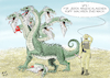 Cartoon: Hydra Fundamentalismus (small) by Ago tagged nahost,konflikt,palästina,israel,iran,westen,großmächte,einfluss,allianzen,territorialansprüche,krieg,terror,guerilla,überfall,anschläge,geiselnahme,sicherheit,gewaltspirale,extremismus,fundamentalismus,ultra,orthodoxe,islamismus,religionen,dauerstreit,ausweglosigkeit,hydra,mythologie,politik,caricature,karikatur,cartoon,pressezeichnung,illustration,ago,agostino,natale