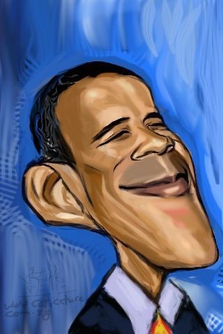 Cartoon: Barack Obama caricature (medium) by jit tagged barack,obama,caricature