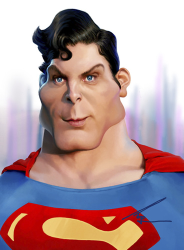 Cartoon: Christopher Reeve-superman (medium) by besikdug tagged besikdug,georgia,caricature,usa,christopher,reeve,superman