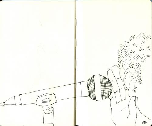 Cartoon: Listening (medium) by freekhand tagged micro,ear,hearing,listening,skizzenbuch,mikrofon,hören,lauschen,ohr,sinne,sinn,zuhören