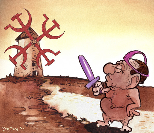 Cartoon: Don Quichotte (medium) by matteo bertelli tagged don,quichotte,berlusconi,bertelli,don quichotte,silvio berlusconi,italien,kariaktur,karikaturen,don,quichotte,silvio,berlusconi