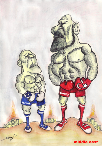 Cartoon: ISRAEL  - TURKEY (medium) by serkan surek tagged surekcartoons