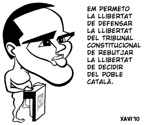 Cartoon: Albert Rivera i la llibertat. (medium) by Xavi dibuixant tagged albert,rivera,caricatura,ciutadans,ciudadanos,spain,politics,espanya,catalonia,catalunya