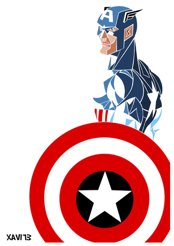 Cartoon: Captain America (medium) by Xavi dibuixant tagged captain,america,capitan,marvel,comics,comic,superheroe,avengers,vengadores,drawing,dibujo