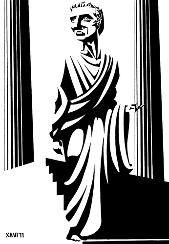 Cartoon: Young Gaius Iulius Caesar (medium) by Xavi dibuixant tagged caricature,cartoon,roma,julius,caesar,iulius,gaius,julius caesar,karikatur,karikaturen,politiker,caesar,gaius,julius