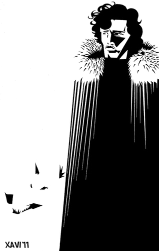 Cartoon: Jon Snow (medium) by Xavi dibuixant tagged game,of,thrones,hbo,jon,snow,ghost,tv,show,juego,de,tronos,nieve,fantasma