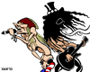 Cartoon: Guns N Roses (small) by Xavi dibuixant tagged guns,roses,axl,rose,slash,rock,music,band