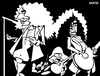 Cartoon: Led Zeppelin (small) by Xavi dibuixant tagged led zeppelin jimmy page robert plant john paul jones bonham rock music caricature