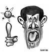 Cartoon: Mahmoud Ahmadineyad (small) by Xavi dibuixant tagged mahmoud,ahmadineyad,iran,nuclear,atom,politic