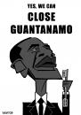 Cartoon: Obama closes Guantanamo (small) by Xavi dibuixant tagged barack,obama,guantanamo,usa