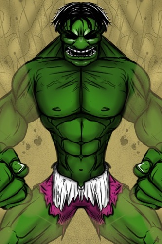 Cartoon: iHulk (medium) by cesar mascarenhas tagged hulk,marvel,green,ipod,touch,sketchbook,mobile
