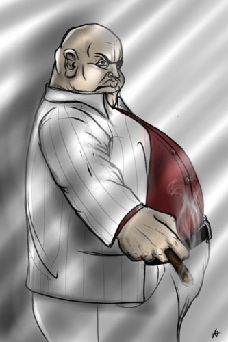 Cartoon: KingPin (medium) by cesar mascarenhas tagged kingpin