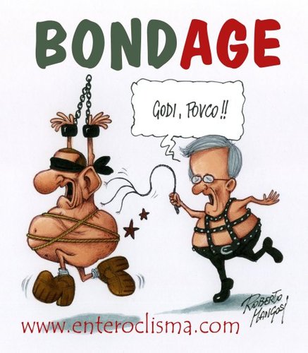 Cartoon: Bond age (medium) by Roberto Mangosi tagged berlusconi,tremonti,economy,italy