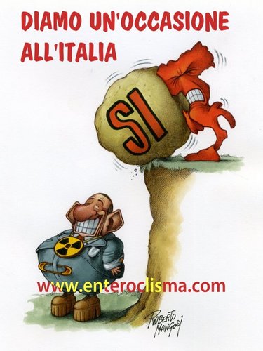 Cartoon: GIVE ITALY A CHANCE (medium) by Roberto Mangosi tagged italia,referendum,berlusconi,elezioni