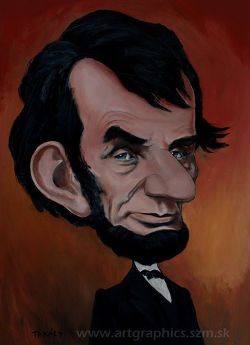 Cartoon: Abraham Lincoln (medium) by takacs tagged portrait,caricature,lincoln,abraham