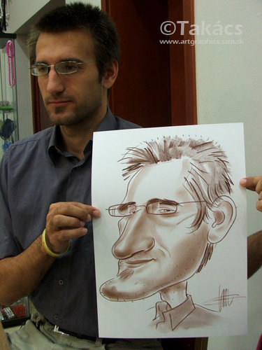 Cartoon: Live caricature (medium) by takacs tagged caricature