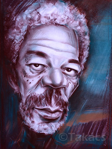 Cartoon: Morgan Freeman (medium) by takacs tagged caricature,portrait