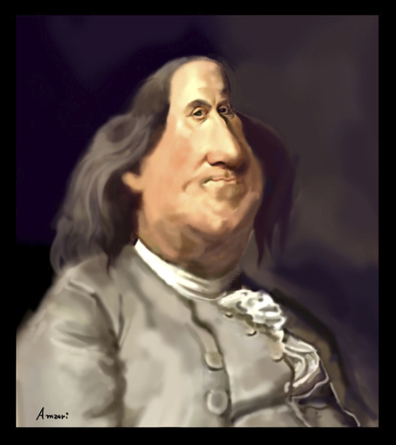 Cartoon: Benjamin Franklin (medium) by Amauri Alves tagged photoshop