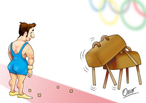 Cartoon: juegos (medium) by riva tagged deporte,olimpiadas,potro,medalla