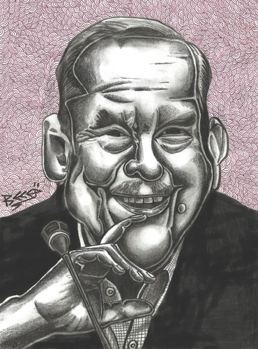 Cartoon: Vaclav Havel (medium) by Recep ÖZCAN tagged republic,czech,havel,vaclav