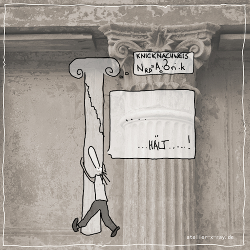 Cartoon: Knicknachweis (medium) by kika tagged statik,statiker,architektur,knicknachweis,standsicherheitsnachweis