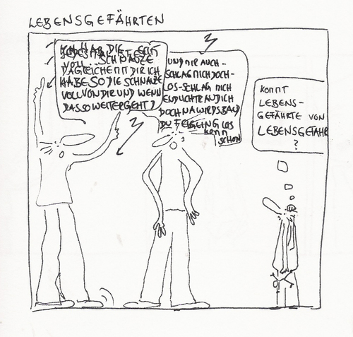 Cartoon: lebensgefährte (medium) by kika tagged lebensgefährten
