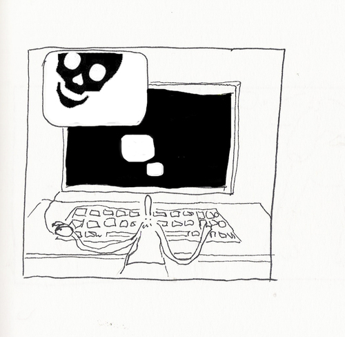 Cartoon: black screen (medium) by kika tagged cc