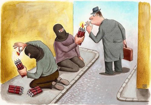 Cartoon: terror (medium) by ciosuconstantin tagged bomb,