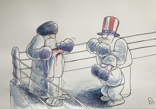 Cartoon: Untitled (medium) by Raed Al-Rawi tagged us,iran,israel,war