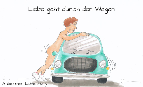 Cartoon: German Love (medium) by gore-g tagged diesel,auto,liebe,abgas