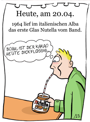 Cartoon: 20. April (medium) by chronicartoons tagged nutella,kakao,strohhalm,cartoon