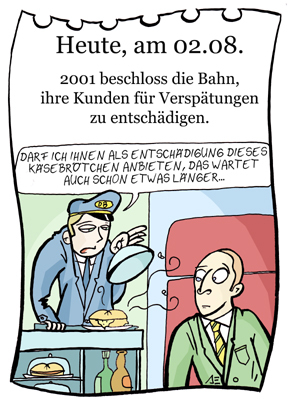 Cartoon: 2. August (medium) by chronicartoons tagged bahn