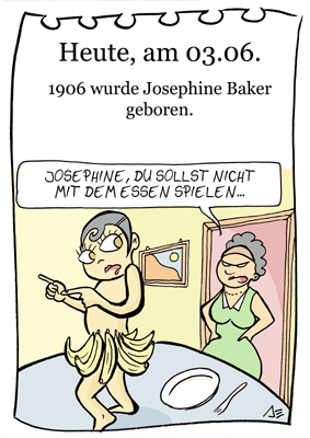 Cartoon: 3. Juni (medium) by chronicartoons tagged josephine,baker,cartoon