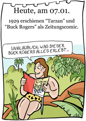 Cartoon: 7.Januar (medium) by chronicartoons tagged cartoon,comicstrip,zeitungscomic,rogers,buck,tarzan