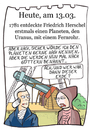 Cartoon: 13. März (small) by chronicartoons tagged herschel,uranus,planet,teleskop,forscher,cartoon