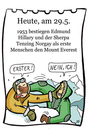 Cartoon: 29. Mai (small) by chronicartoons tagged everest,berg,bergsteiger,hillary,norgay,cartoon