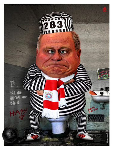 Cartoon: Hoeneß Uli (medium) by zenundsenf tagged walter,andi,zenundsenf,zensenf,zenf,composing,karikatur,caricature,cartoon,jail,prisoner,straefling,knast,steuerhinterziehung,vhs,jva,lech,landsberg,bayern,fc,hoeneß,uli