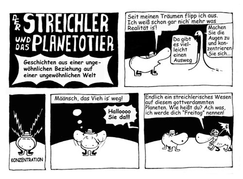 Cartoon: streichler und planetotier (medium) by zenundsenf tagged zenundsenf,planetotier,streichler