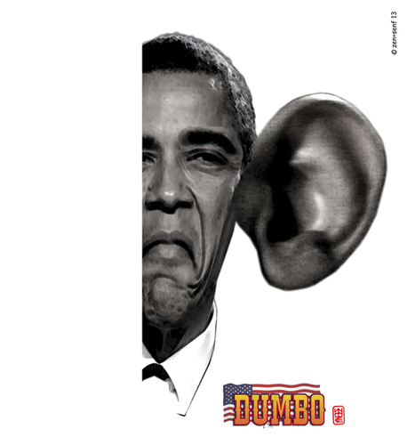 Cartoon: Obama - DUMBO (medium) by zenundsenf tagged andi,walter,barak,obama,cartoon,composing,karikatur,nsa,snowden,edward,wikileaks,zenf,dumbo,zensenf,zenundsenf