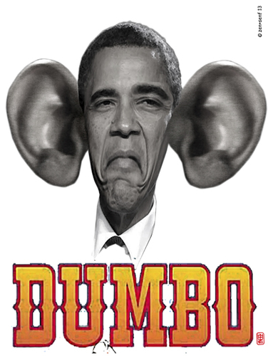 Cartoon: Obama - DUMBO (medium) by zenundsenf tagged andi,walter,barak,obama,cartoon,composing,karikatur,nsa,snowden,edward,wikileaks,zenf,dumbo,zensenf,zenundsenf
