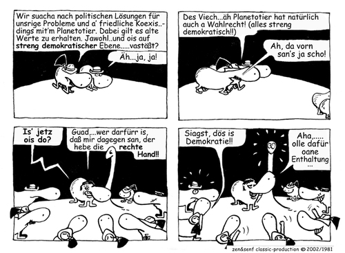 Cartoon: streichler und planetotier (medium) by zenundsenf tagged zenundsenf,planetotier,streichler